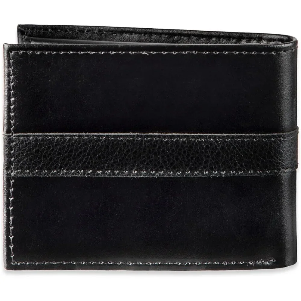 🆕Men Black Classic Bifold Wallet with ID Window and Multiple Card Slots